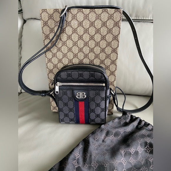 Balenciaga X Gucci The Hacker Project Black Mini Crossbody Bag - Picture 2 of 14